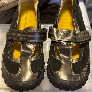 Metallic Bronze Strap Shoes